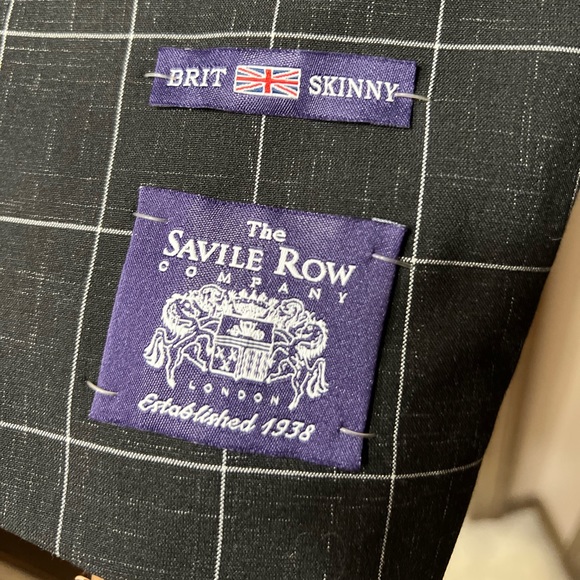 NEW The Savile Row Co. Brixton Brit Skinny Charcoal Grey Blazer size 42L - Picture 4 of 9